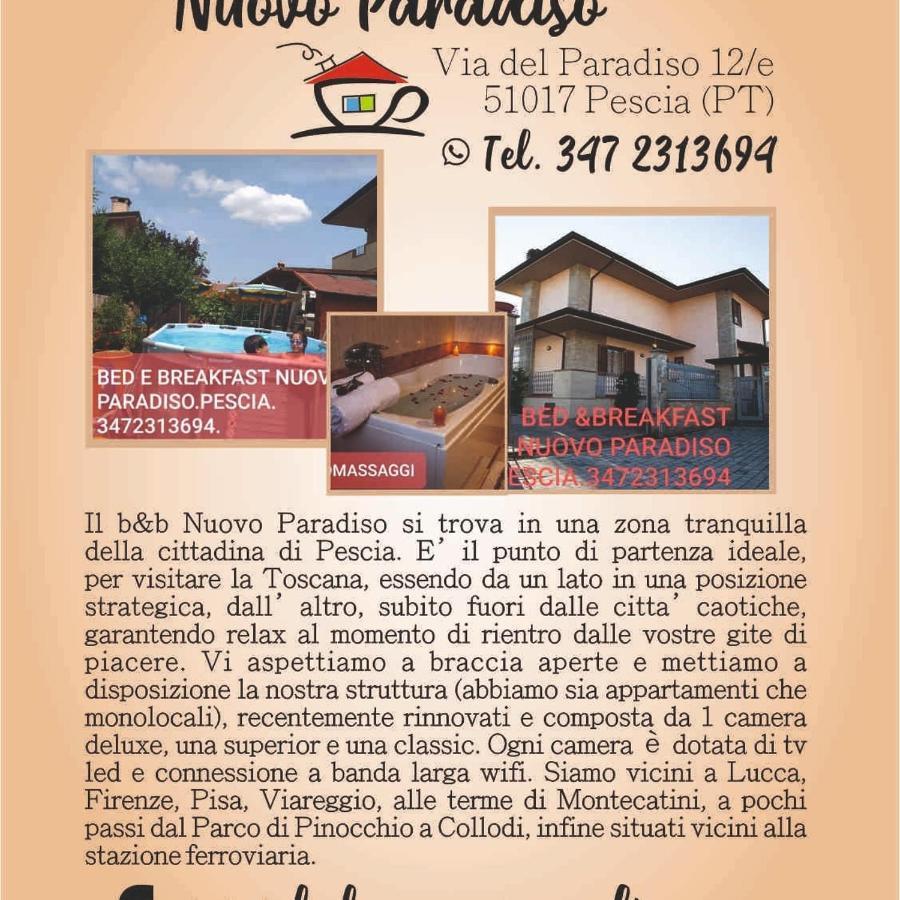 B&B Nuovo Paradiso Pescia Zewnętrze zdjęcie